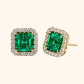 Boucles d'oreilles en pierre carrée émeraude