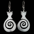 Boucles d'oreilles spirale chat vintage