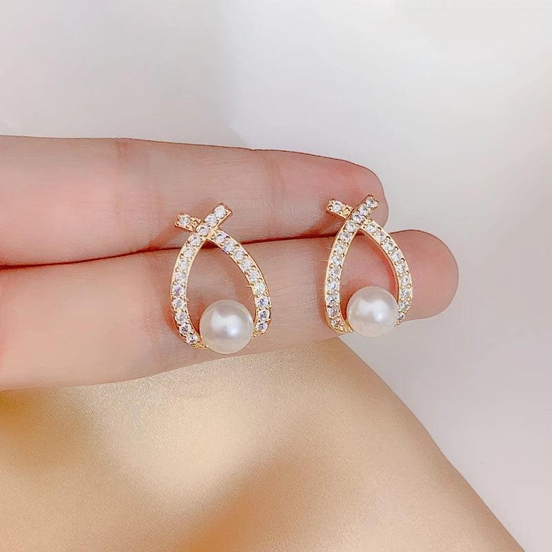 Boucles d'oreilles perles à paillettes