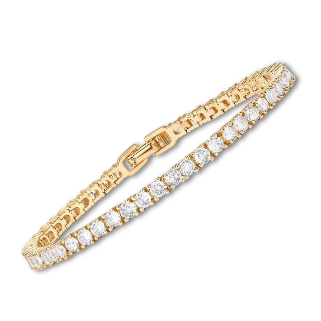 Lustra™ | Bracelet tennis moissanite doré