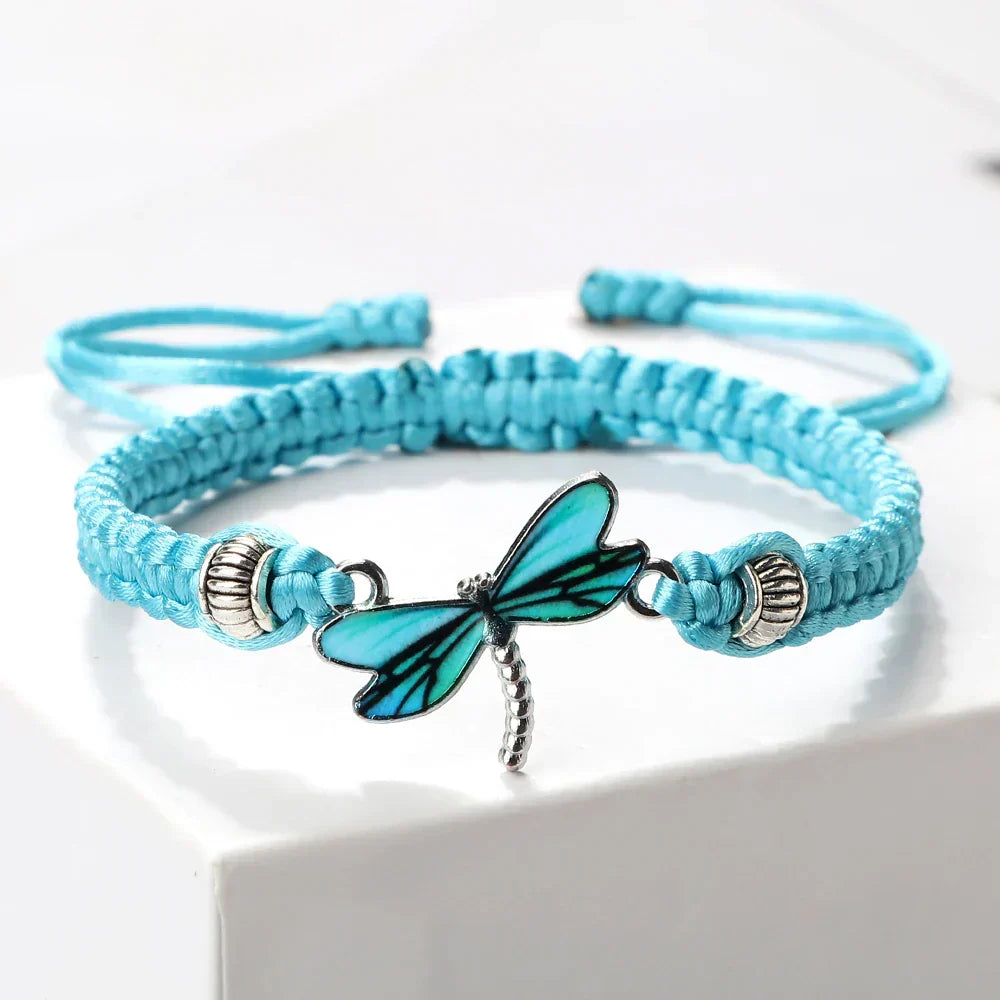 Bracelet tressé à la main de rêve de libellule