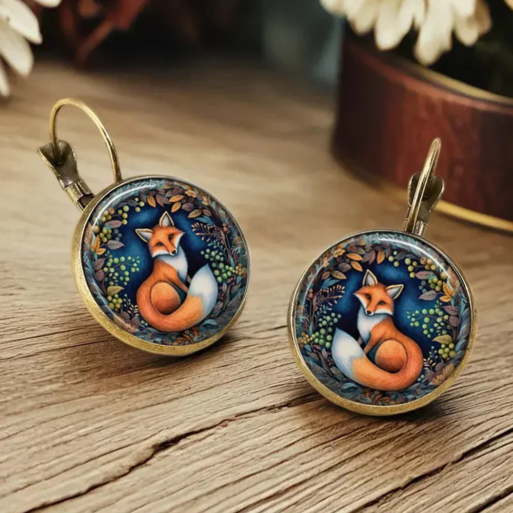 Boucles d'oreilles en verre en forme d'animaux ludiques