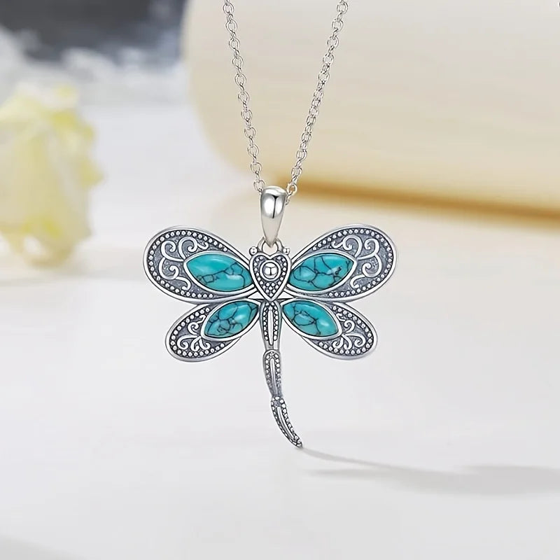 Collier en argent avec pendentif de rêve de libellule