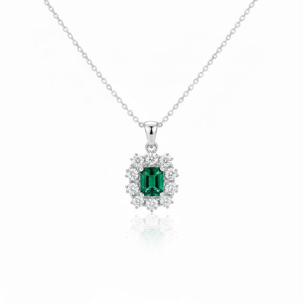 Collier en cristal émeraude vintage