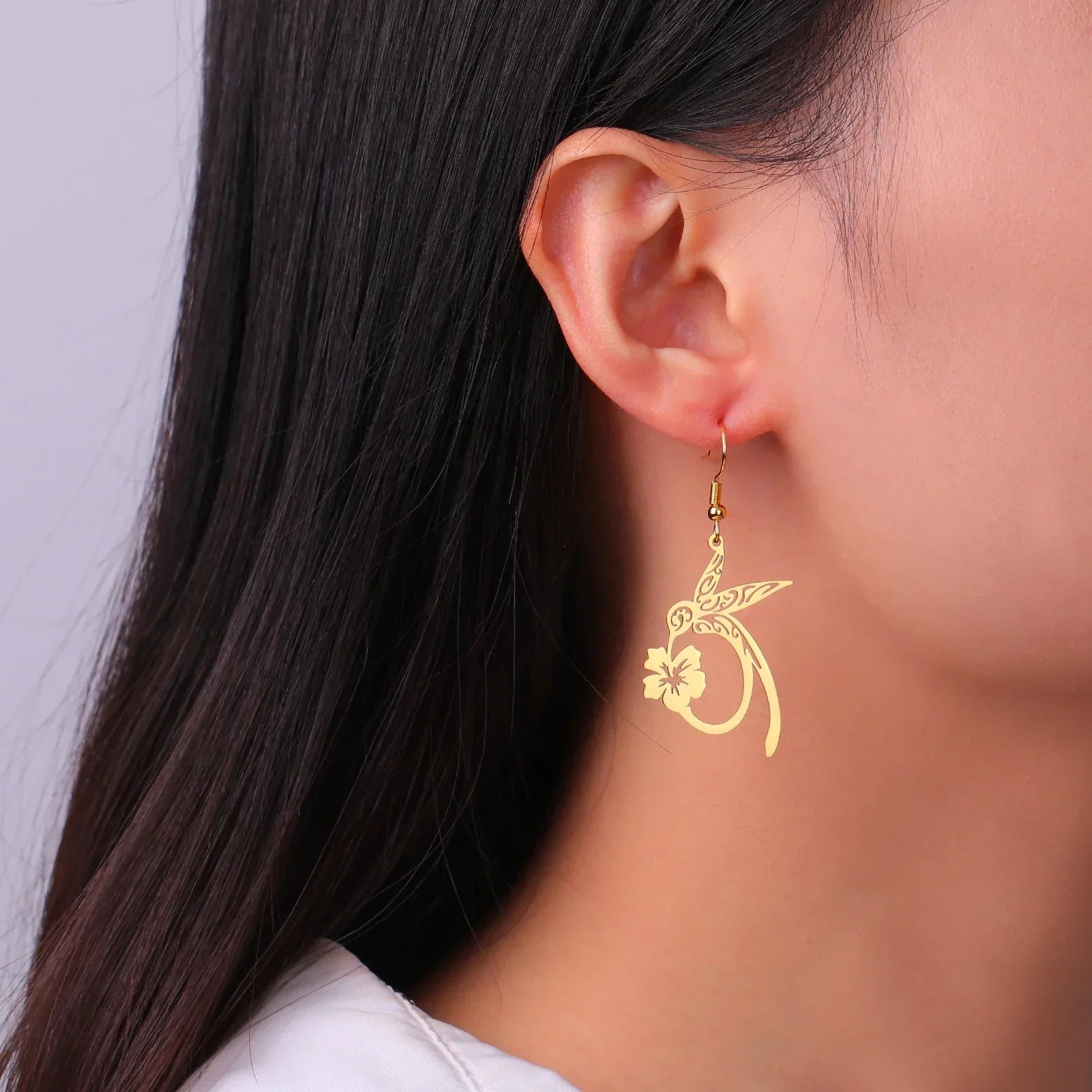 Boucles d'oreilles en acier inoxydable Kolibri