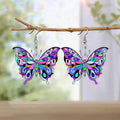 Boucles d'oreilles en forme de papillon coloré pour femmes