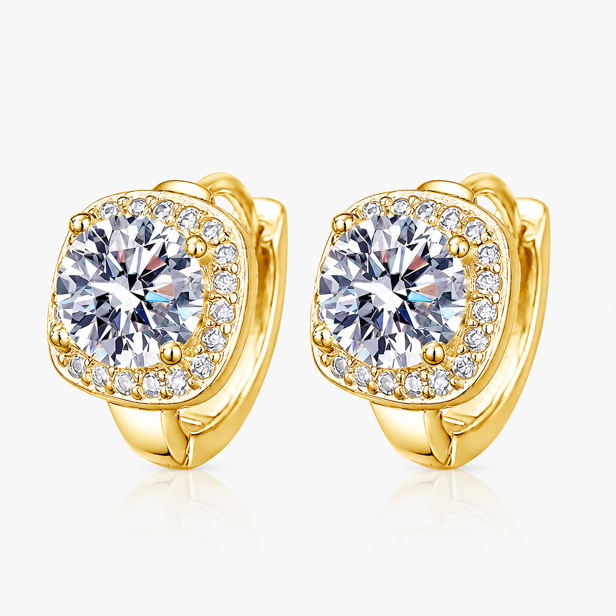 Nadine | Boucles d'oreilles carrées | Or
