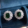 Boucles d'oreilles en argent cristal émeraude