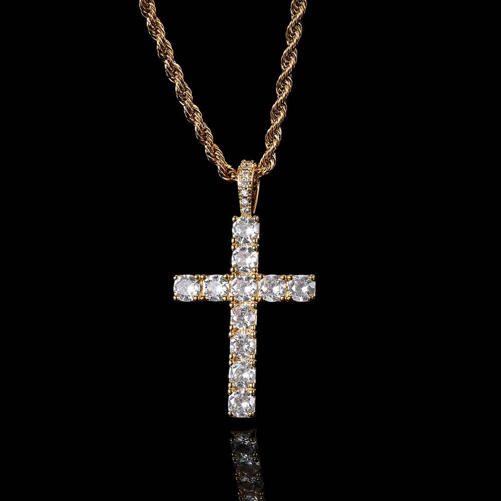 Faith™ | Collier croix moissanite doré