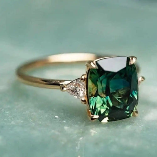 Bague en or vert émeraude vintage