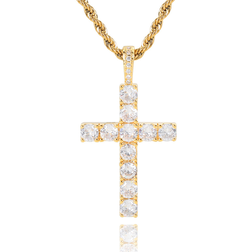 Faith™ | Collier croix moissanite doré