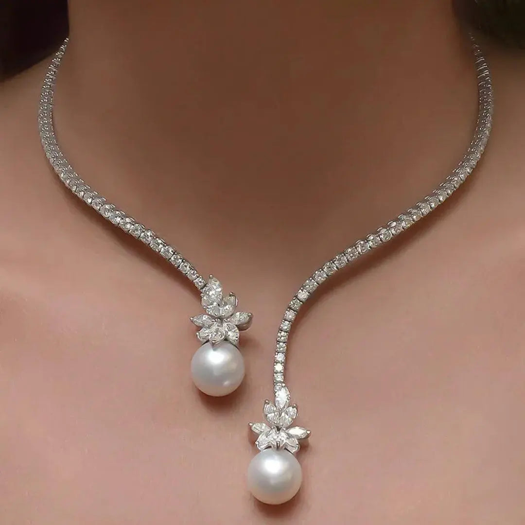 Collier Brillant Perles Argent