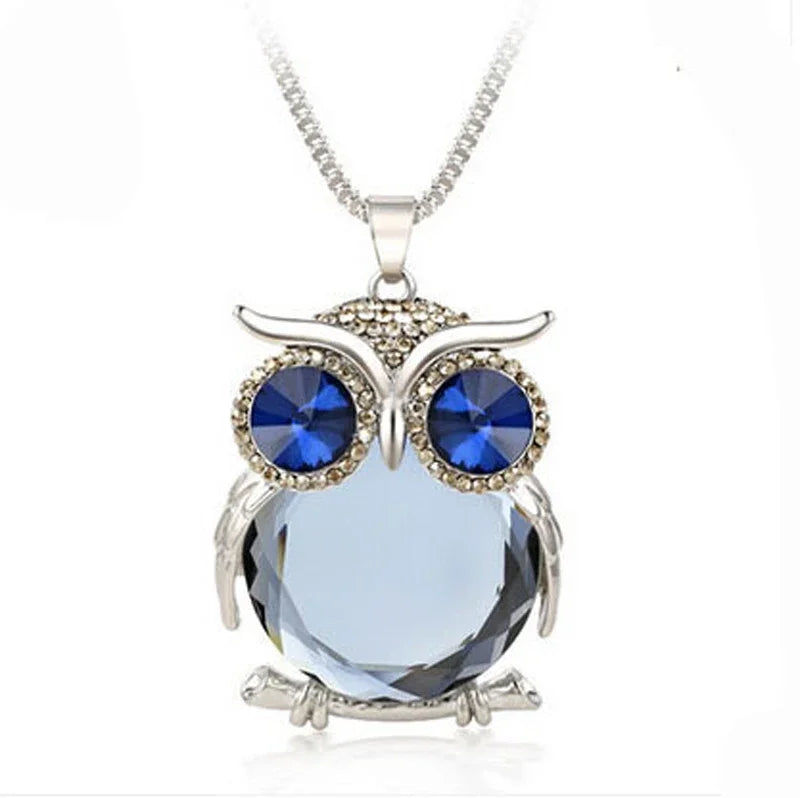 Collier pendentif hibou en cristal