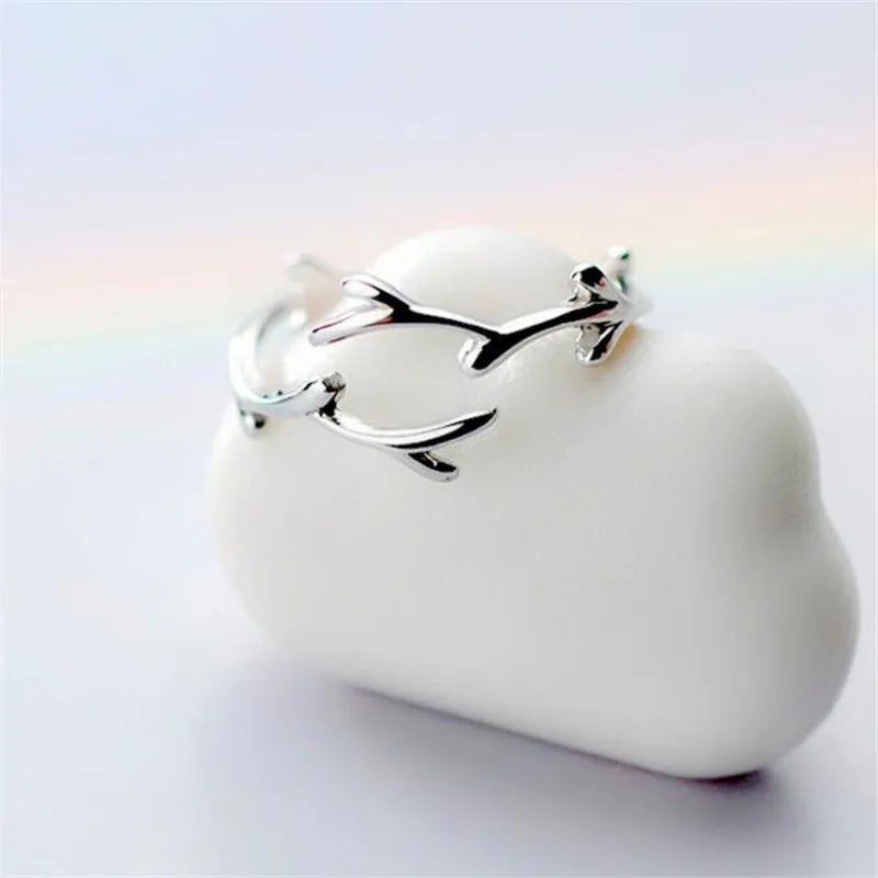 Bague en argent sterling avec branche