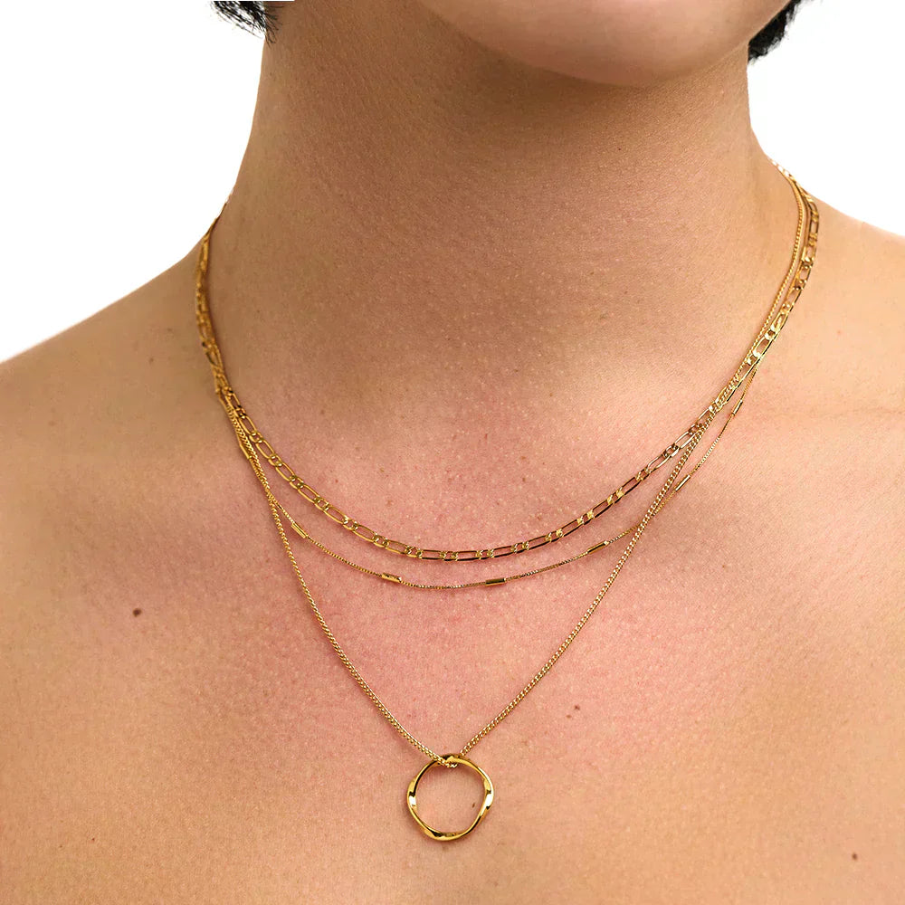 Circa™ | Collier trois rangs cercle ouvert doré