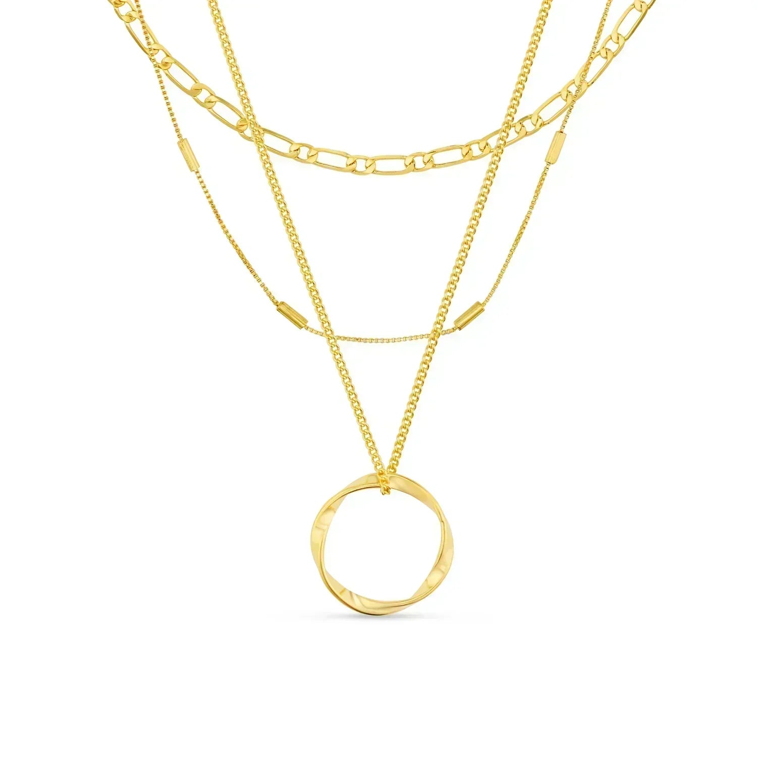 Circa™ | Collier trois rangs cercle ouvert doré