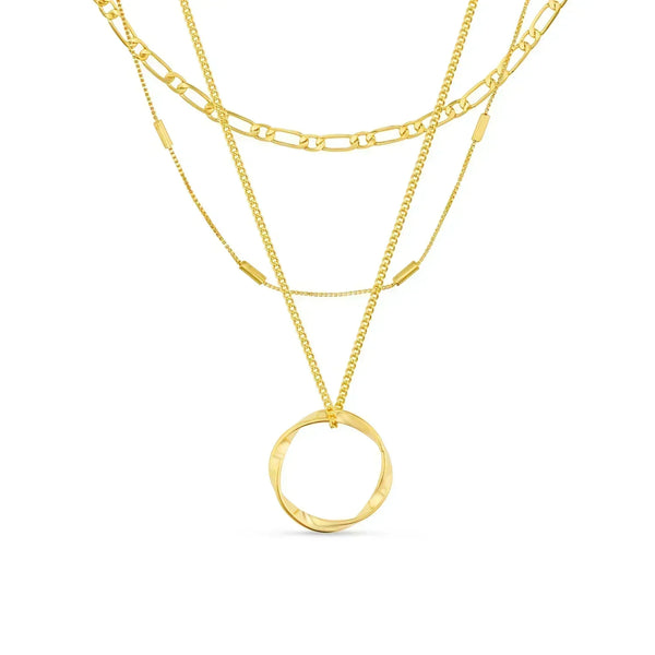 Circa™ | Collier trois rangs cercle ouvert doré