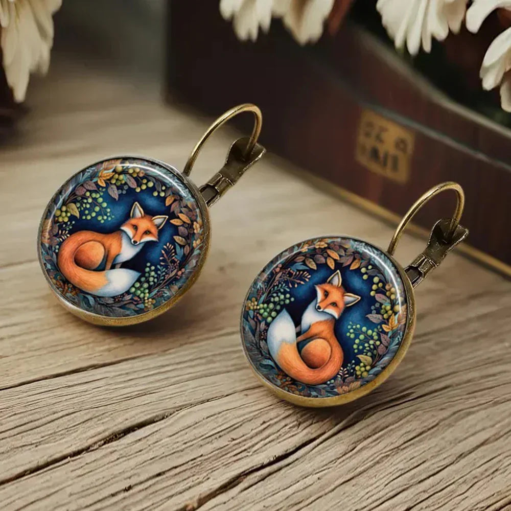 Boucles d'oreilles en verre en forme d'animaux ludiques