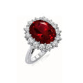 Bague rubis couronne écarlate