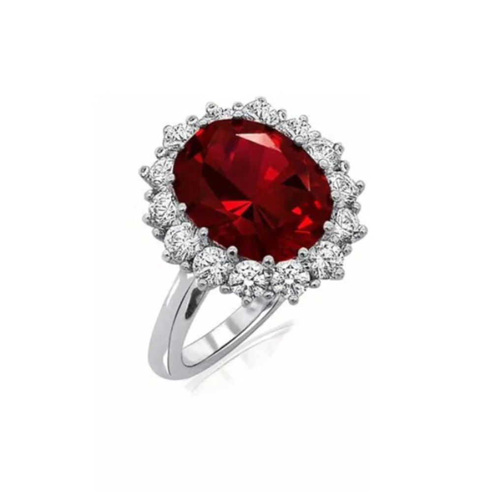 Bague rubis couronne écarlate