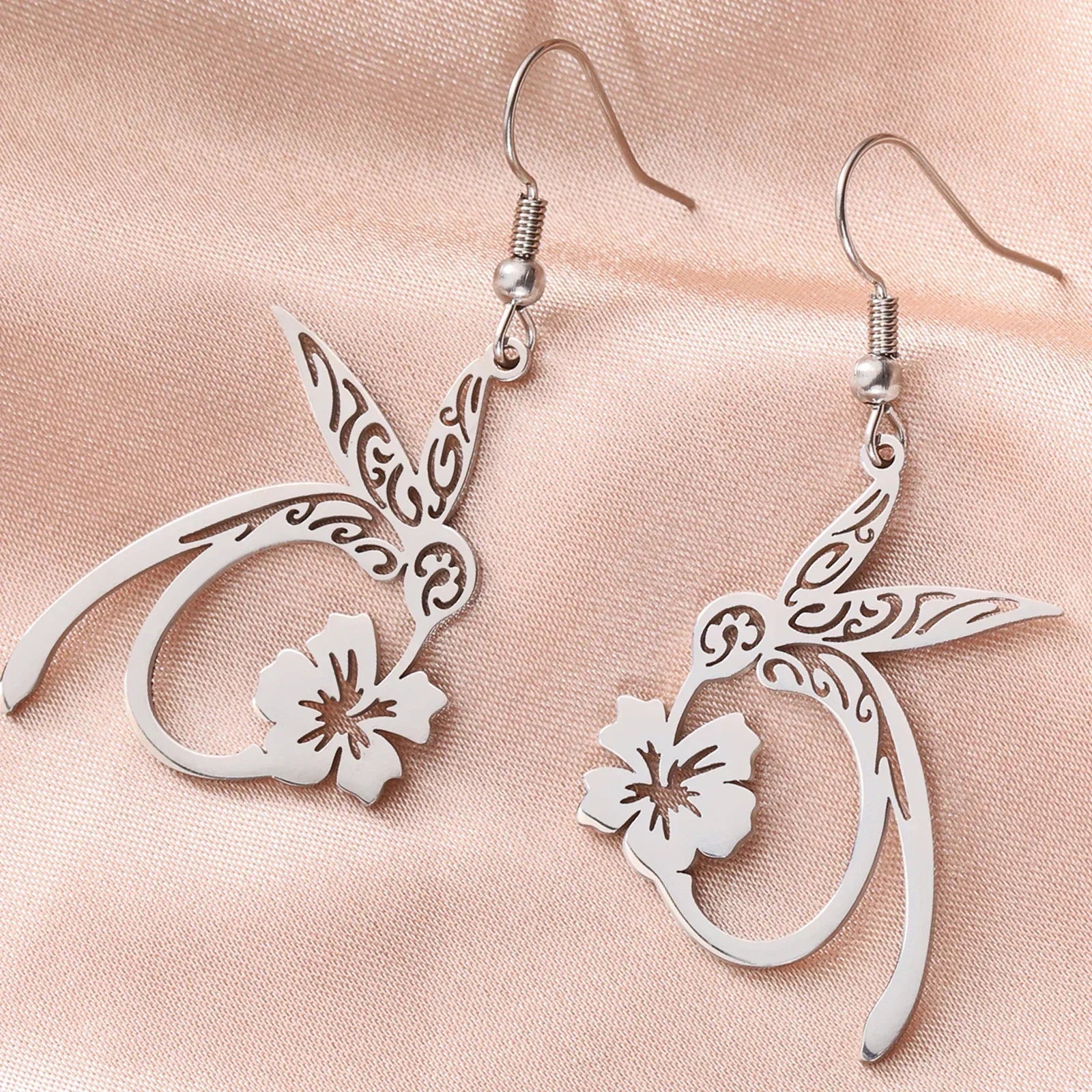 Boucles d'oreilles en acier inoxydable Kolibri