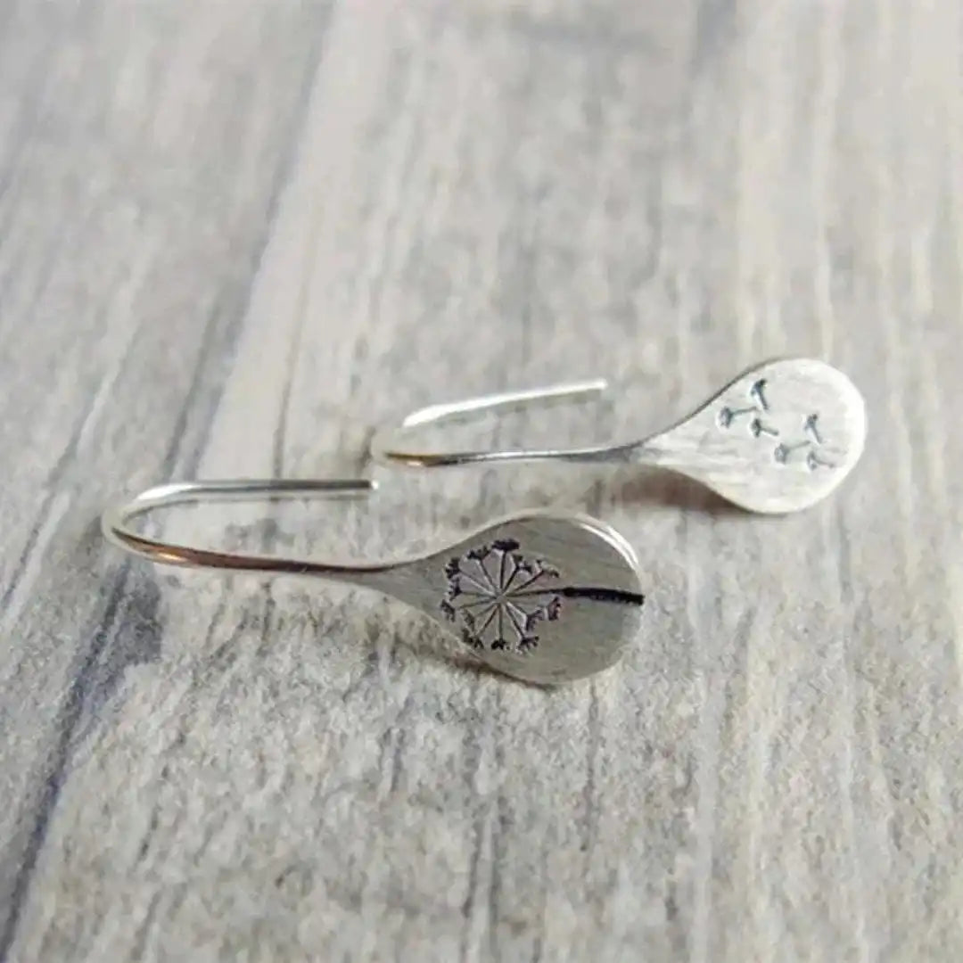 Boucles d'oreilles vintage en argent floral