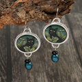 Boucles d'oreilles vintage en argent avec motif de chat