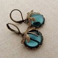 Boucles d'oreilles en forme de libellule en or antique