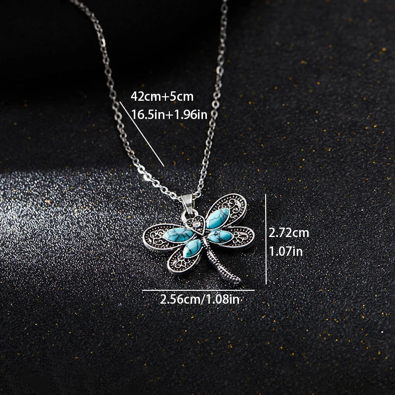 Collier en argent avec pendentif de rêve de libellule