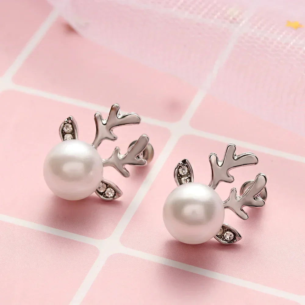 Boucles d'oreilles en perles de renne de Noël
