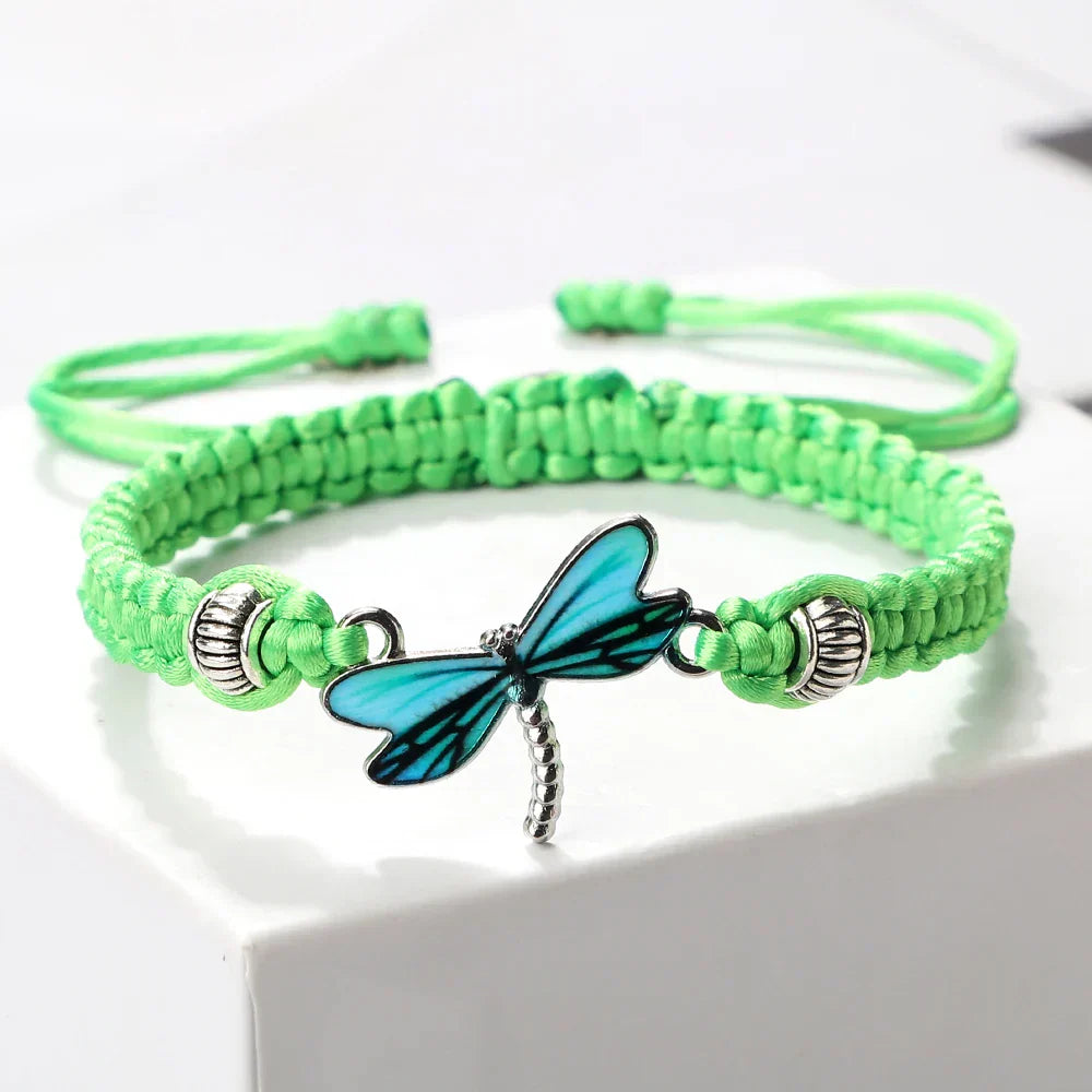 Bracelet tressé à la main de rêve de libellule
