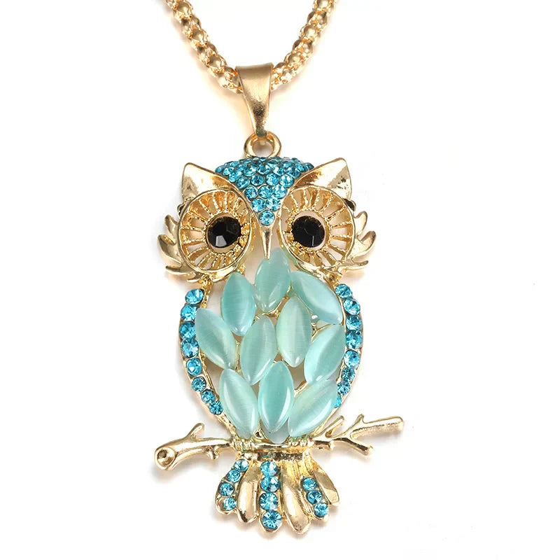Collier hibou doré