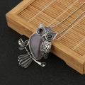 Collier pendentif hibou en cristal de sagesse