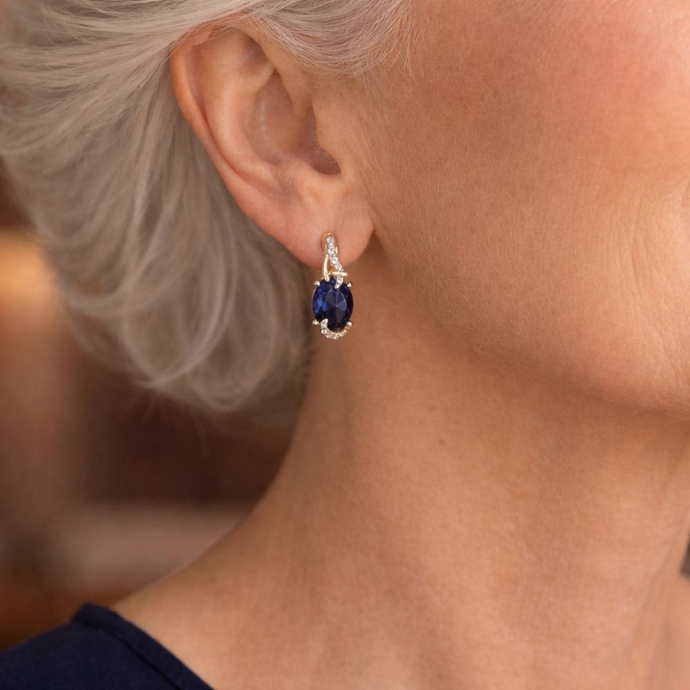 Boucles d'oreilles pendantes minuit royal