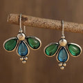 Boucles d'oreilles en forme de larme bleu émeraude