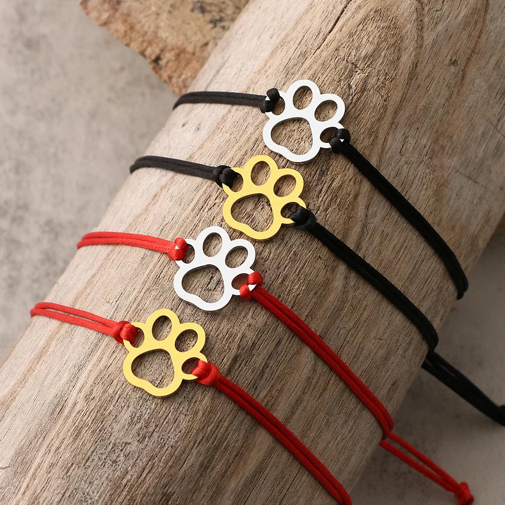 Bracelet ajustable à cordon Tassu – design noir et rouge