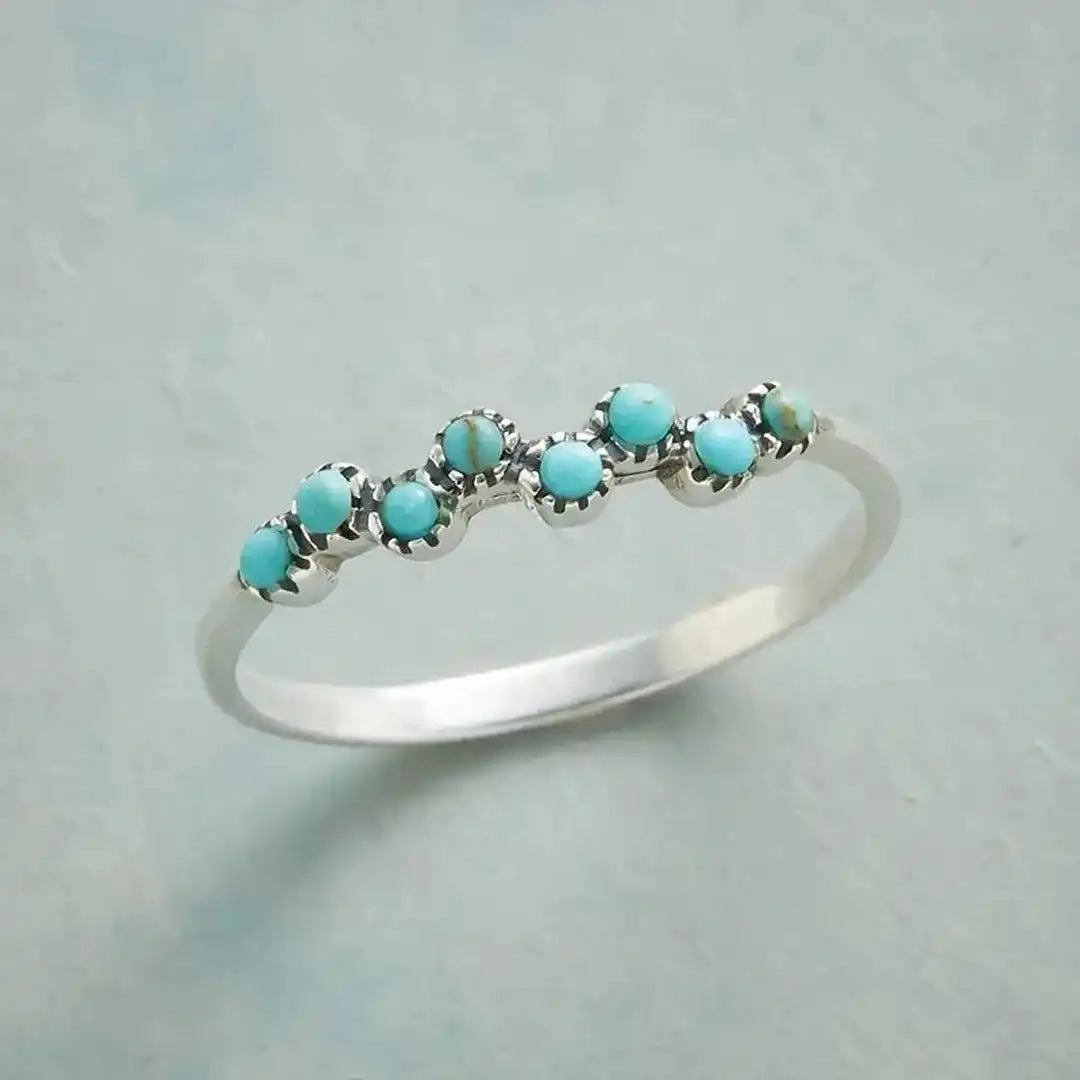 Bague en perles turquoise intemporelle