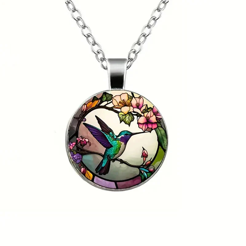 Collier pendentif en dôme en verre Kolibri