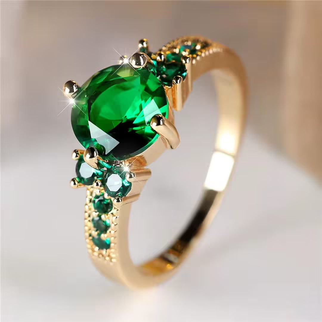 Bague Vintage Émeraude Or Élégante