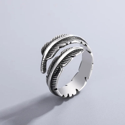 Bague commémorative ajustable en plume d'ange