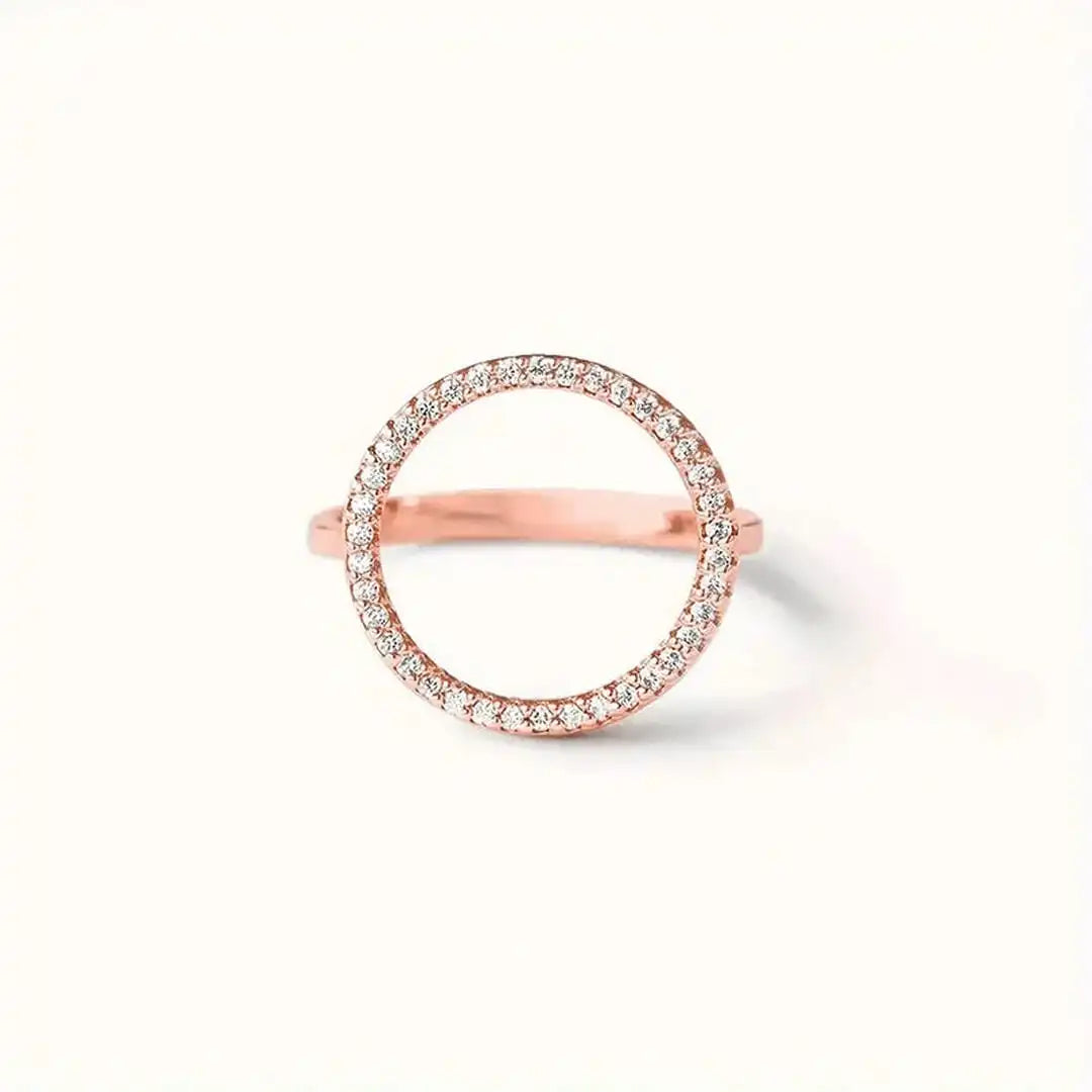 Bague en zirconium en forme de cube rond