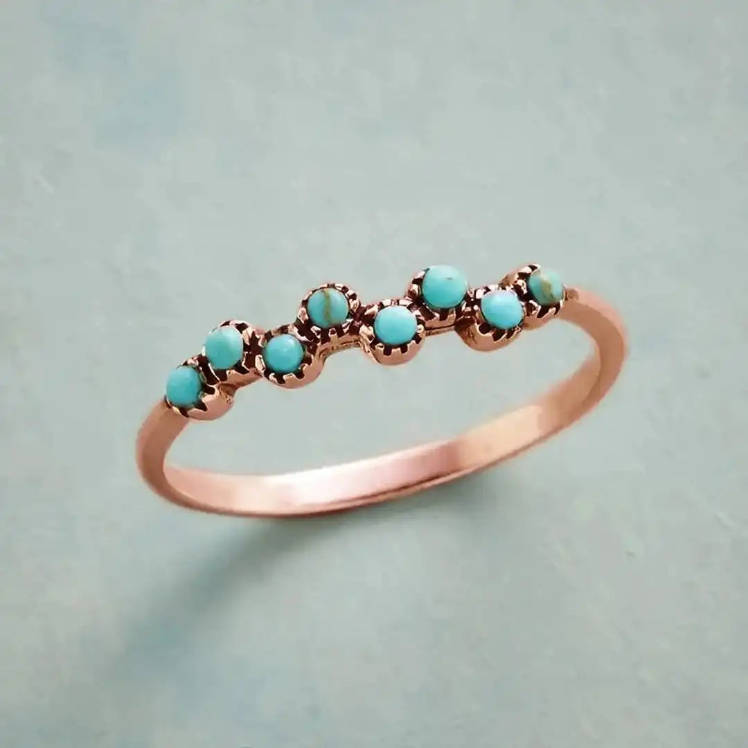 Bague en perles turquoise intemporelle