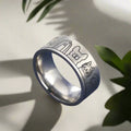 Bague pour chien en acier inoxydable large – design gravé pour femmes