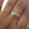 Bague en Pierre Turquoise Superposée Bohème