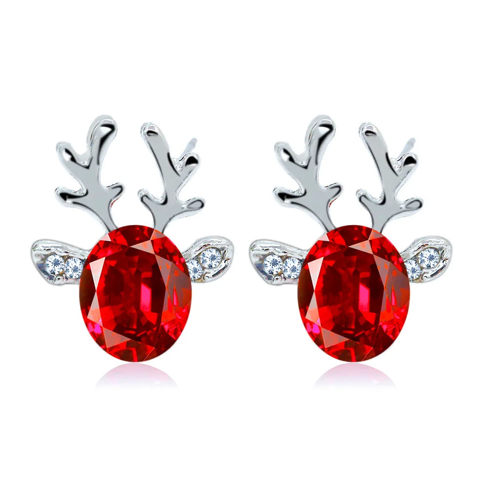 Boucles d'oreilles en cristal de renne de l'esprit de fête