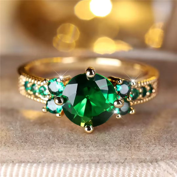Bague Vintage Émeraude Or Élégante
