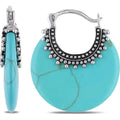 Boucles d'oreilles en argent turquoise en pierre