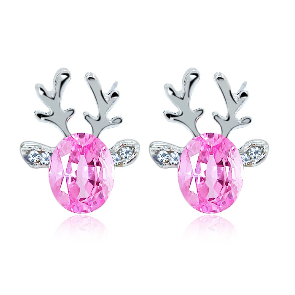 Boucles d'oreilles en cristal de renne de l'esprit de fête
