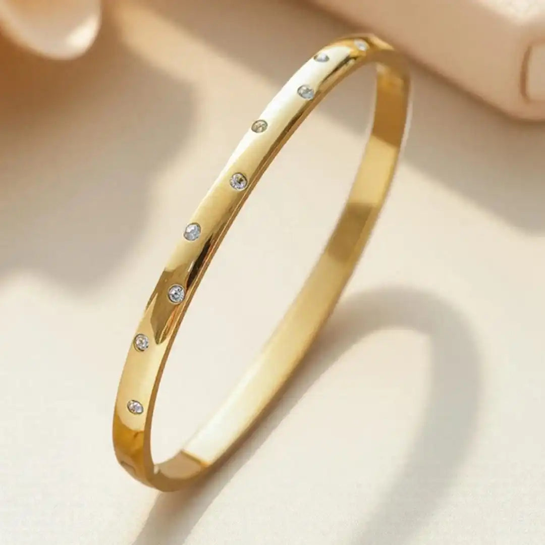 Bracelet en Zirconium Doré Intemporel