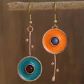 Boucles d'oreilles en pierre couleur bronze antique